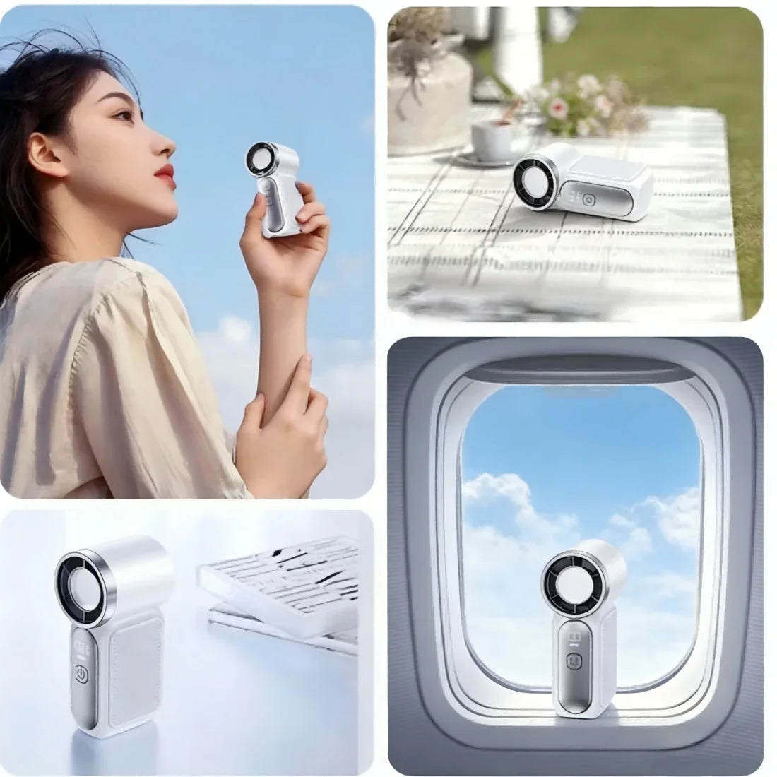 USB Rechargeable Turbo Handheld Fan for Portable Outdoor Cooling