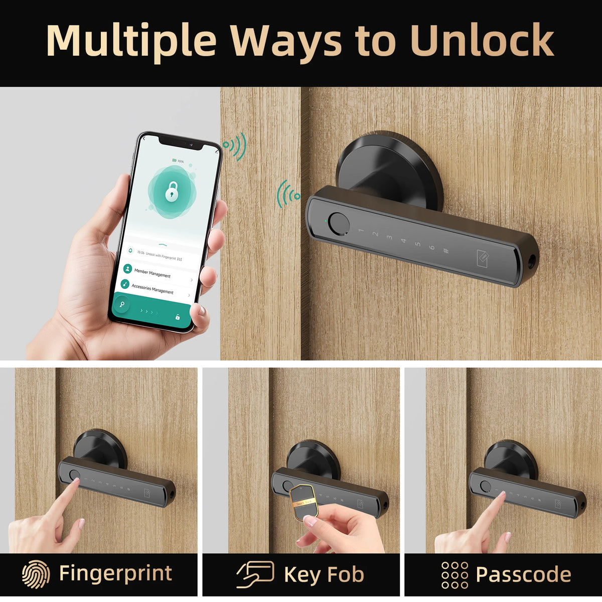 Viladepot Smart Lock With Bluetooth Fingerprint Keypad And App Control