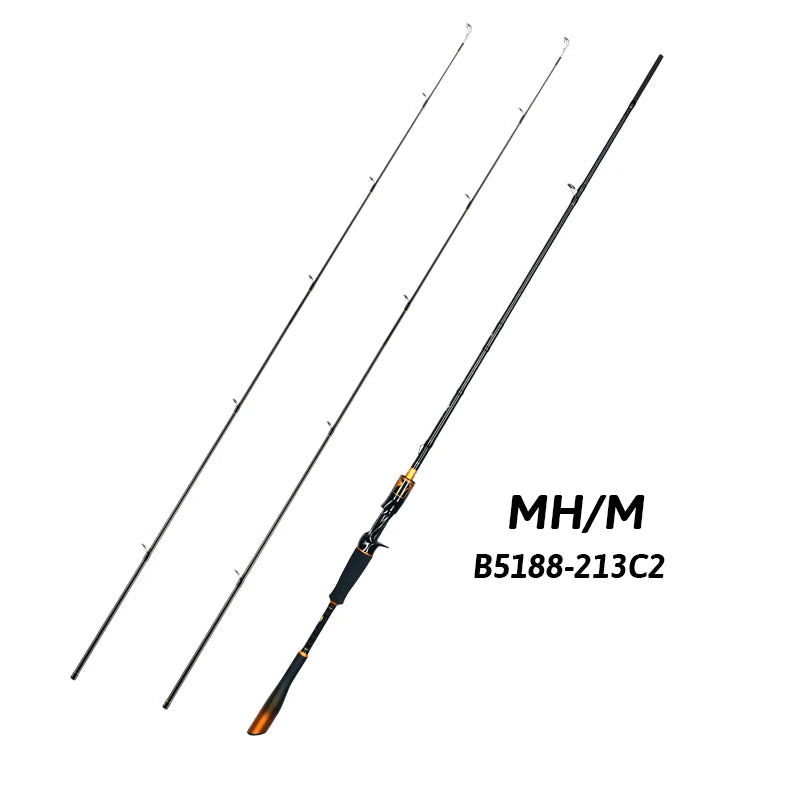 Biutifu 2 Tip Fast Action Carbon Fishing Rod Fuji Guides