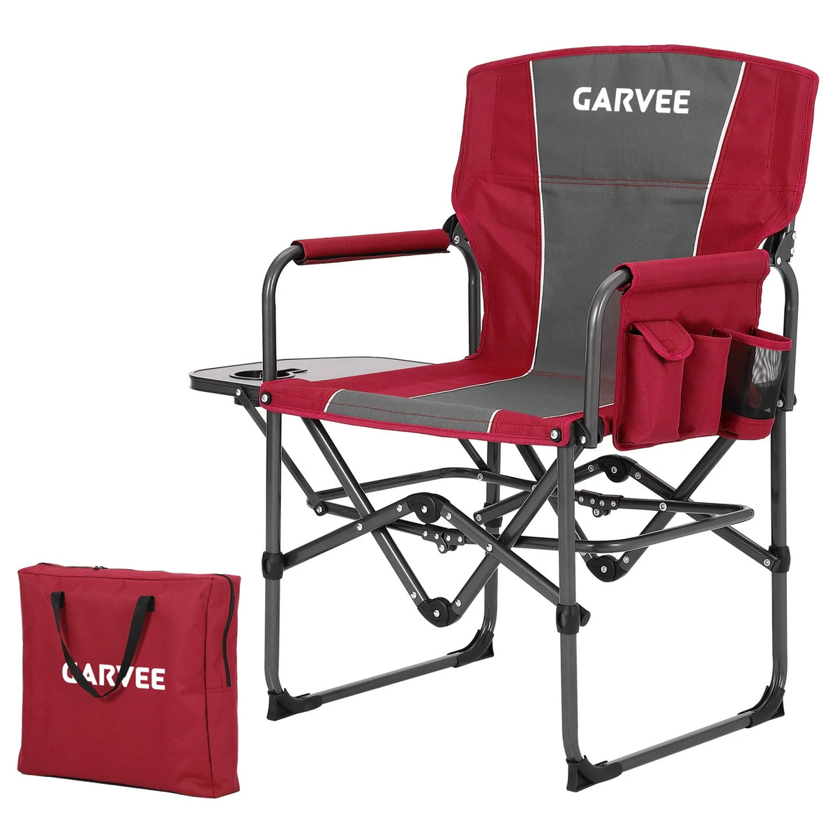 HiMISS Heavy Duty Folding Director Chair With Side Cup Holder