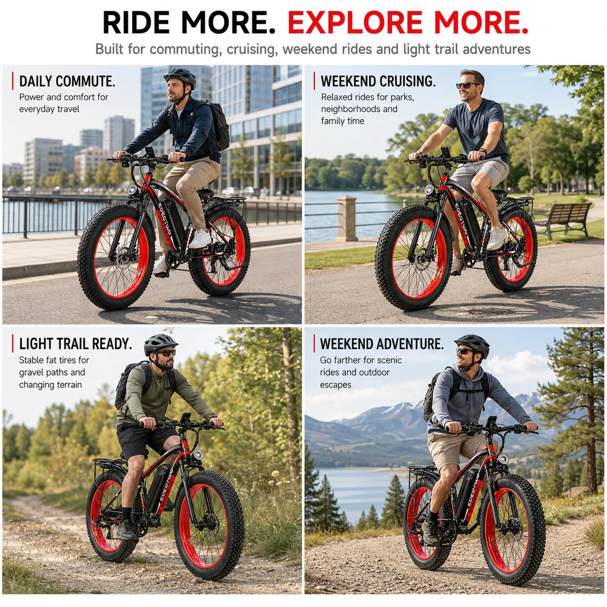 Eoeotwo Adult Fat Tire Electric Bike For Daily Commuting