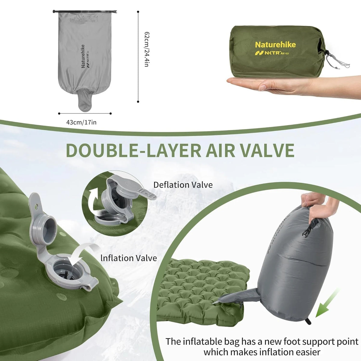 Naturehike Ultralight Insulated Inflatable Sleeping Pad For Outdoor Camping