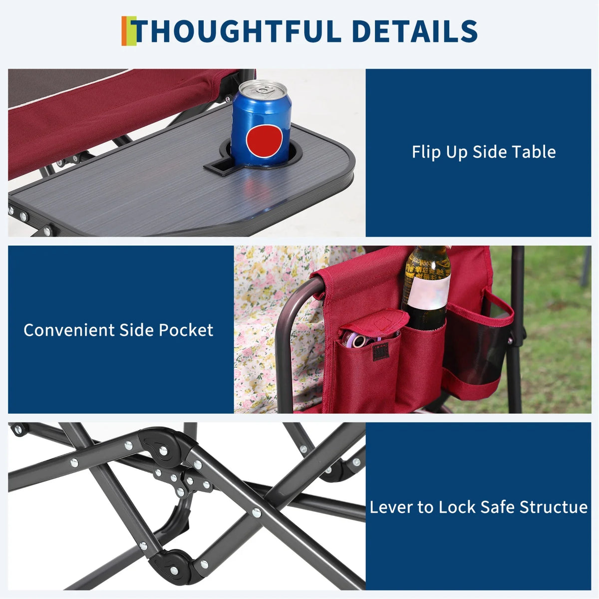 HiMISS Heavy Duty Folding Director Chair With Side Cup Holder