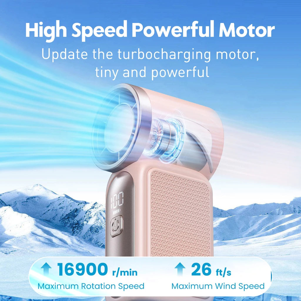 Portable Rechargeable Handheld Fan With Six Adjustable Speed Settings