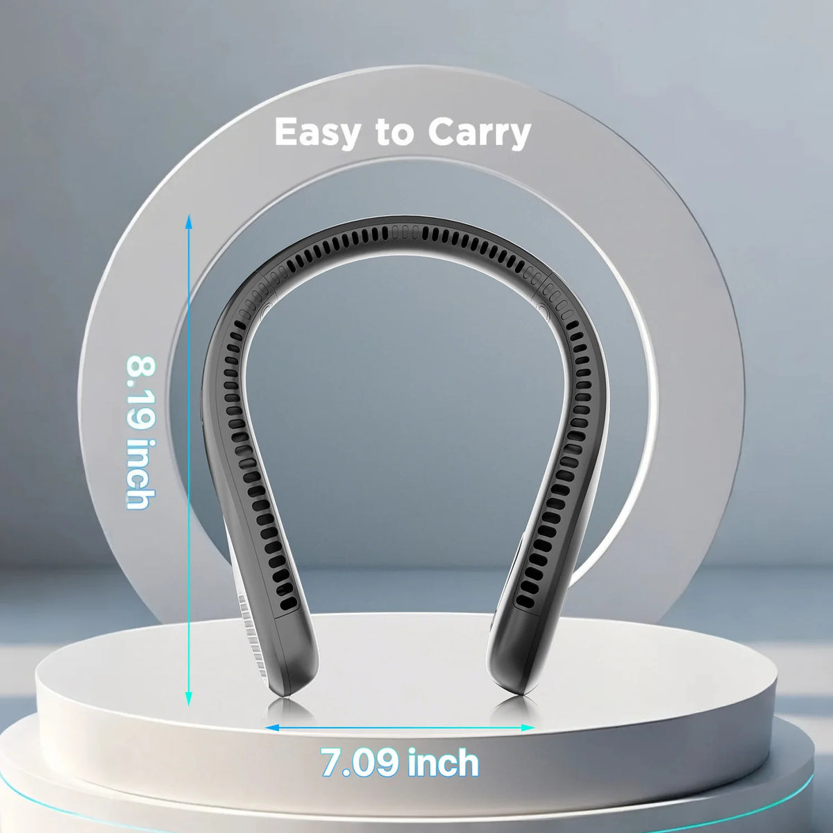 USB Rechargeable Neck Fan With LED Display And Ultra Quiet