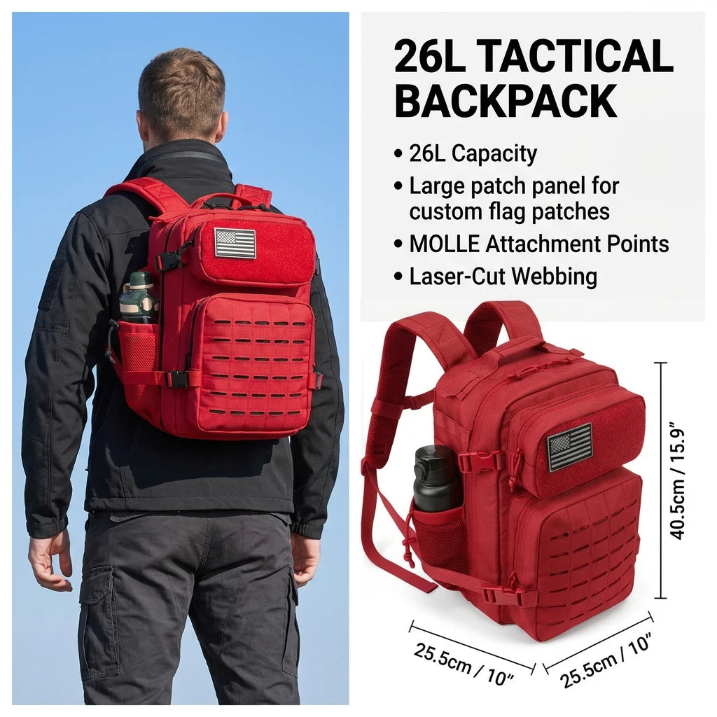 ReFire Gear Tactical Gym Backpack With Molle System And Cup Holders