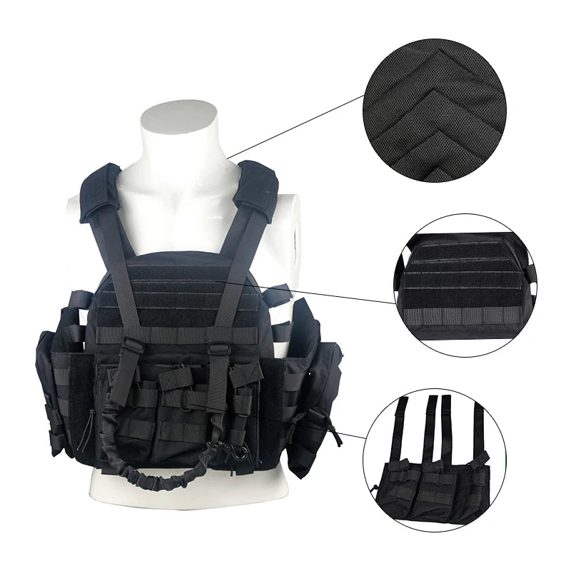 Lqarmy Adjustable Modular Plate Carrier Tactical Vest For Hunting