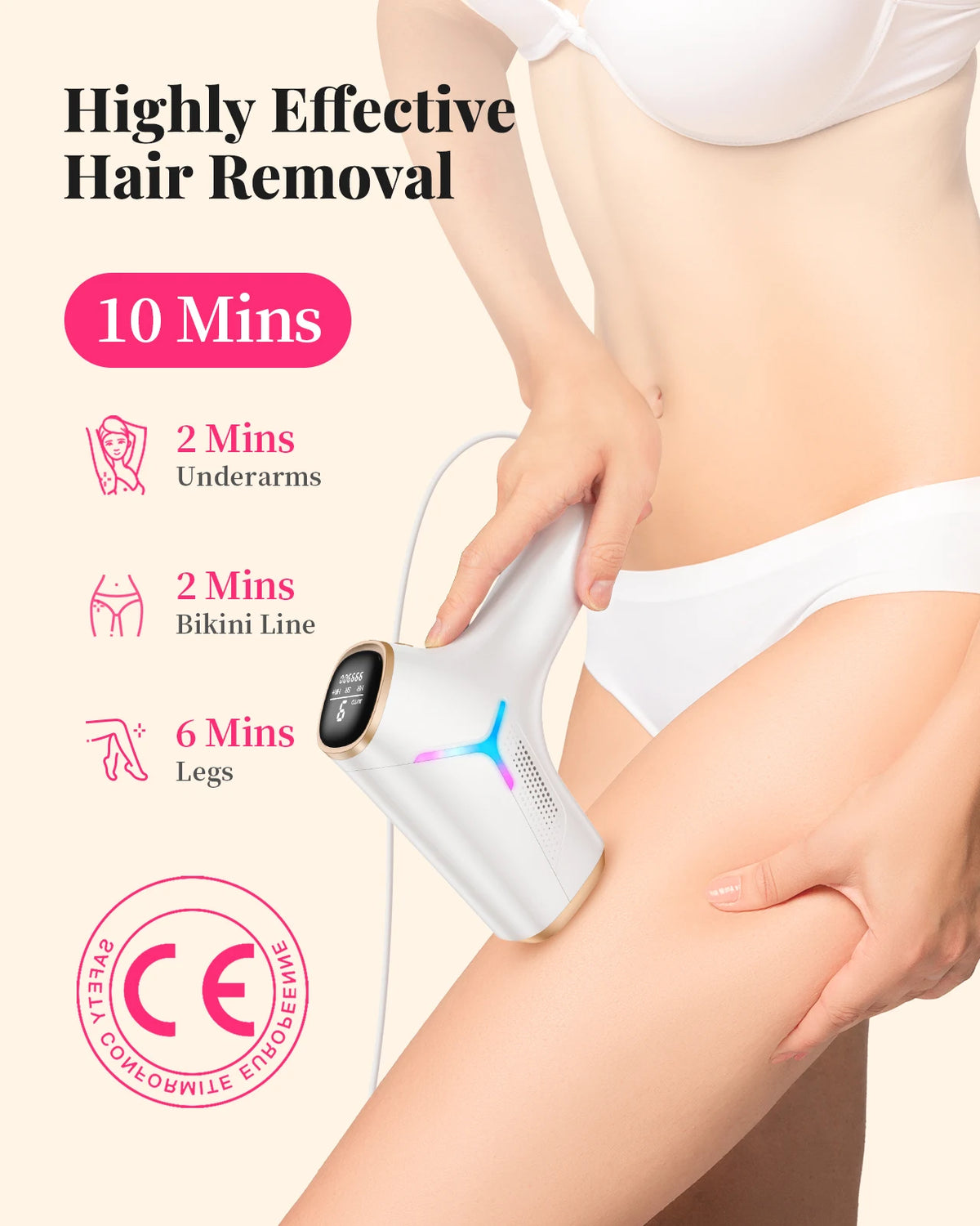Totmizby Portable IPL Hair Removal Device For Face And Body