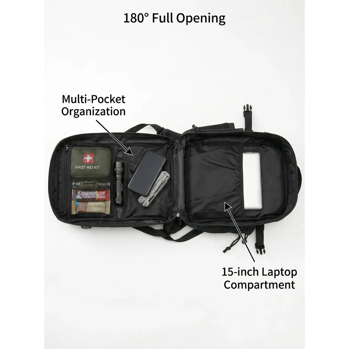 ReFire Gear Tactical Gym Backpack With Molle System And Cup Holders