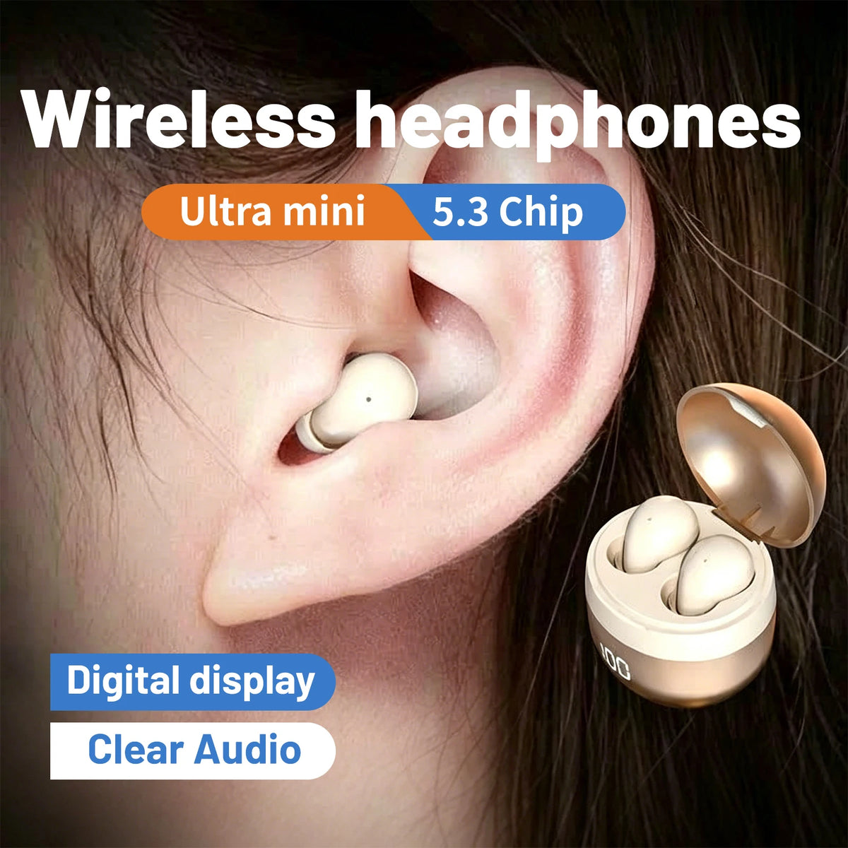 SHUKE Wireless Bluetooth Sleep Earbuds With Active Noise Cancellation