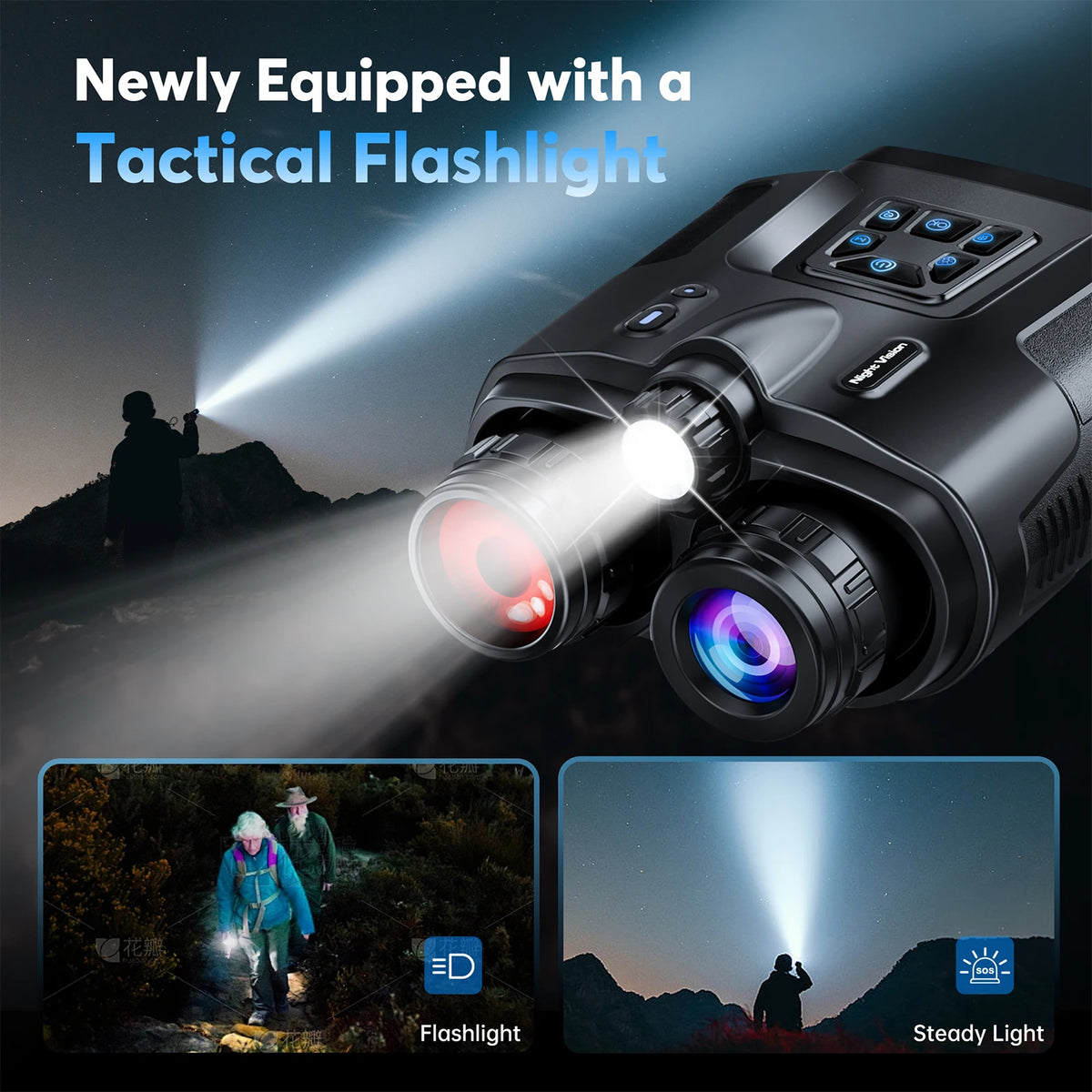 Rechargeable 4K Night Vision Binoculars With Infrared Digital Zoom