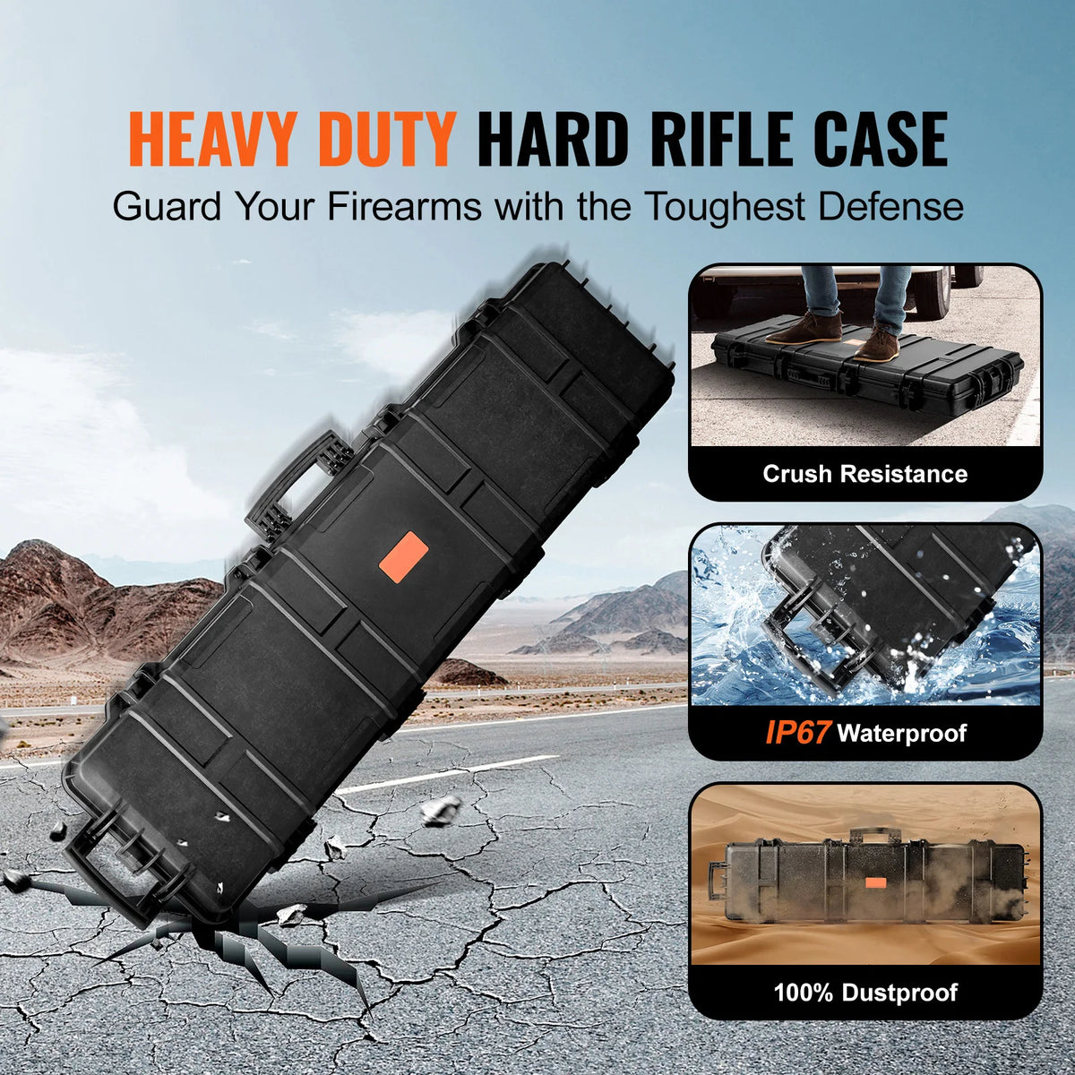 SucceBuy Hard Rifle Case With Wheels For Secure Firearm Storage