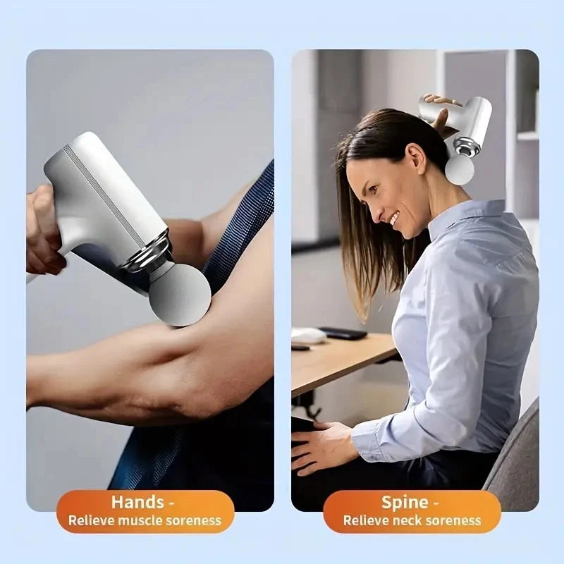 Portable Electric Fascia Massage Gun with 4 Heads 6 Modes