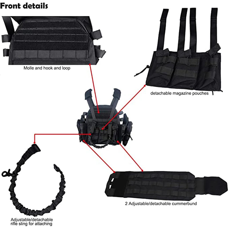 Lqarmy Adjustable Modular Plate Carrier Tactical Vest For Hunting