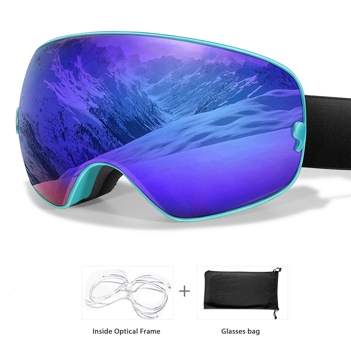 Unisex Professional UV400 Antifog Ski Goggles For Winter Sports
