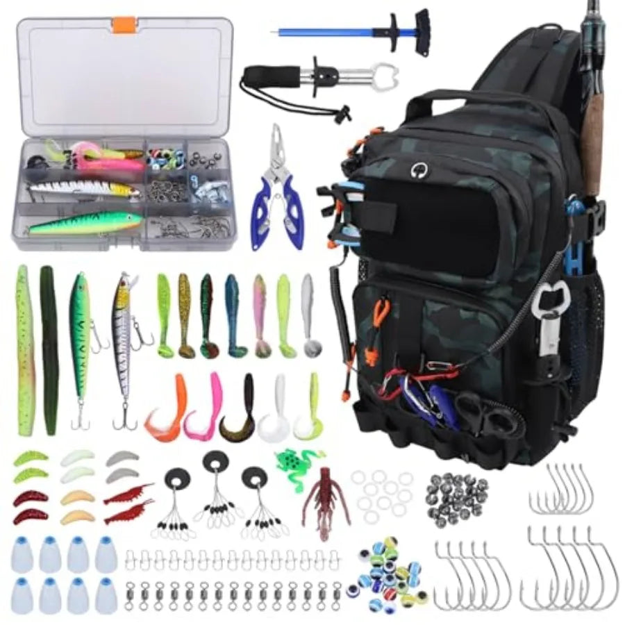 Waterproof Fishing Backpack With Tackle Boxes And Rod Holder