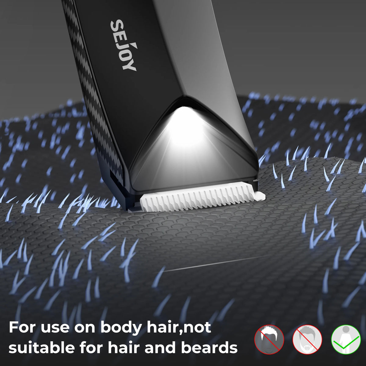 Sejoy Wet Dry Washable Electric Body Hair Trimmer Replaceable Blades