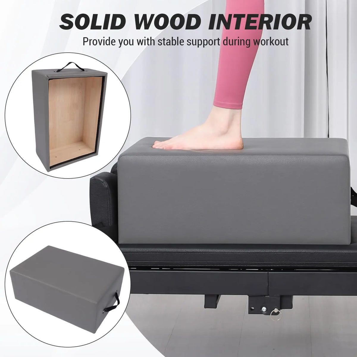 HiMISS Portable Pilates Reformer Sitting Box For Home Yoga Fitness