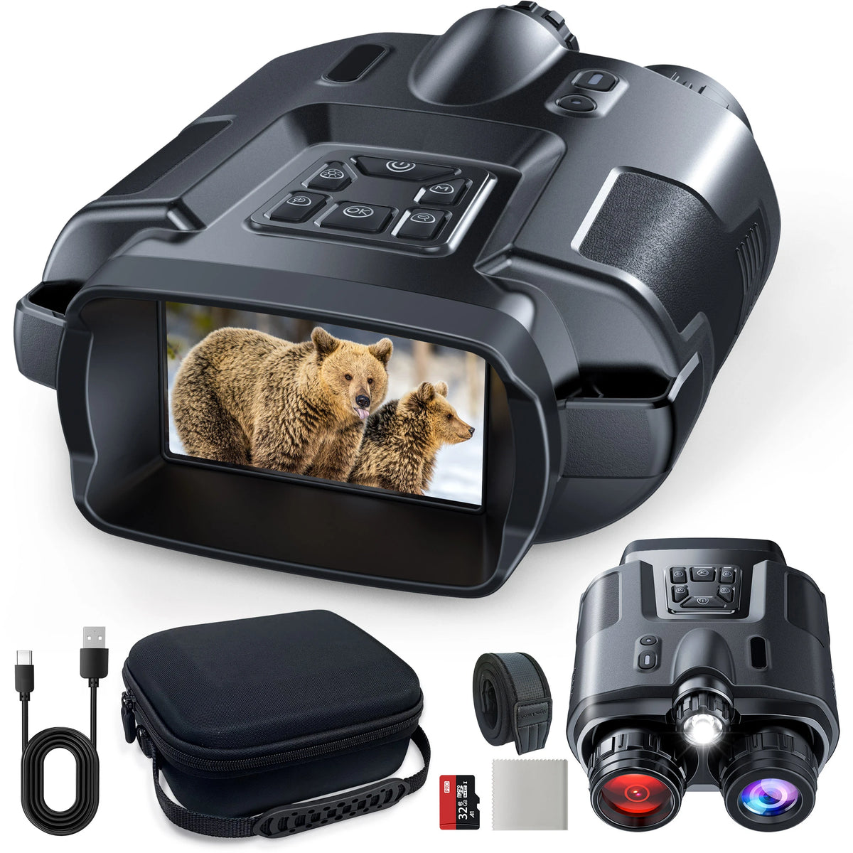 Letcmoi 4K Night Vision Binoculars With Integrated Tactical Light
