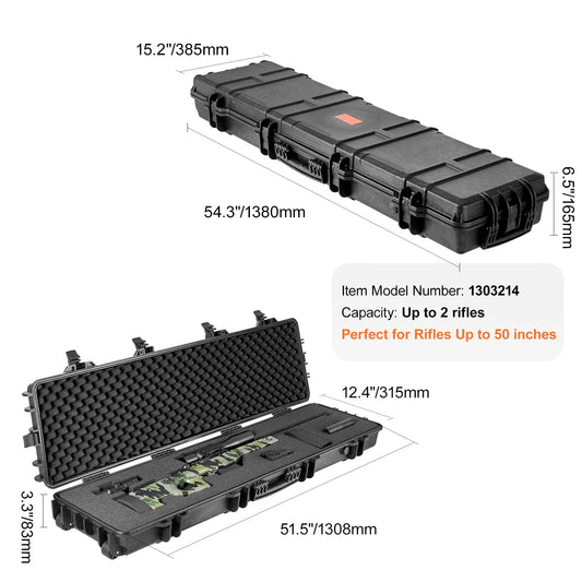 SucceBuy Hard Rifle Case With Wheels For Secure Firearm Storage