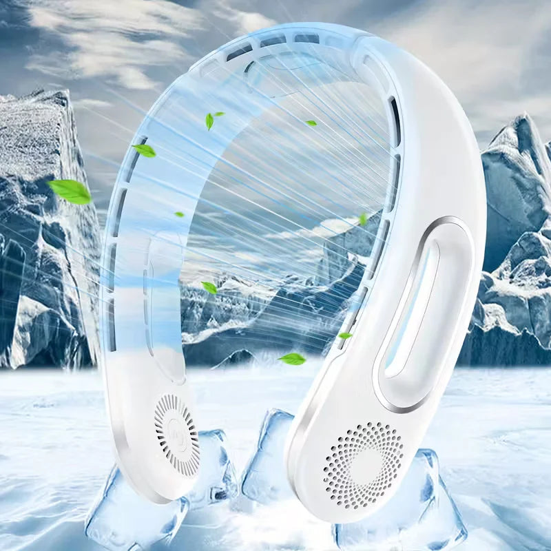 USB Rechargeable Bladeless Neck Fan For Portable Outdoor Cooling
