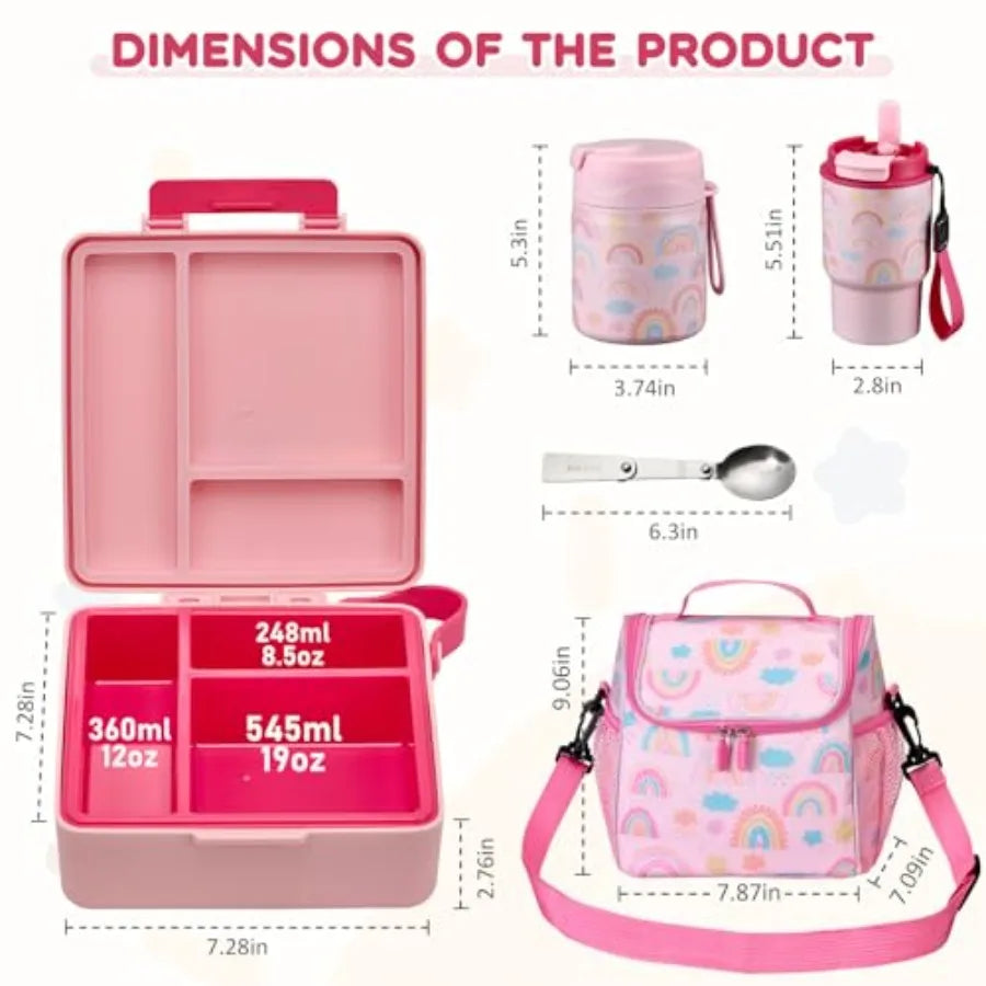 Stainless Steel Insulated Lunch Box Set With Carry Bag