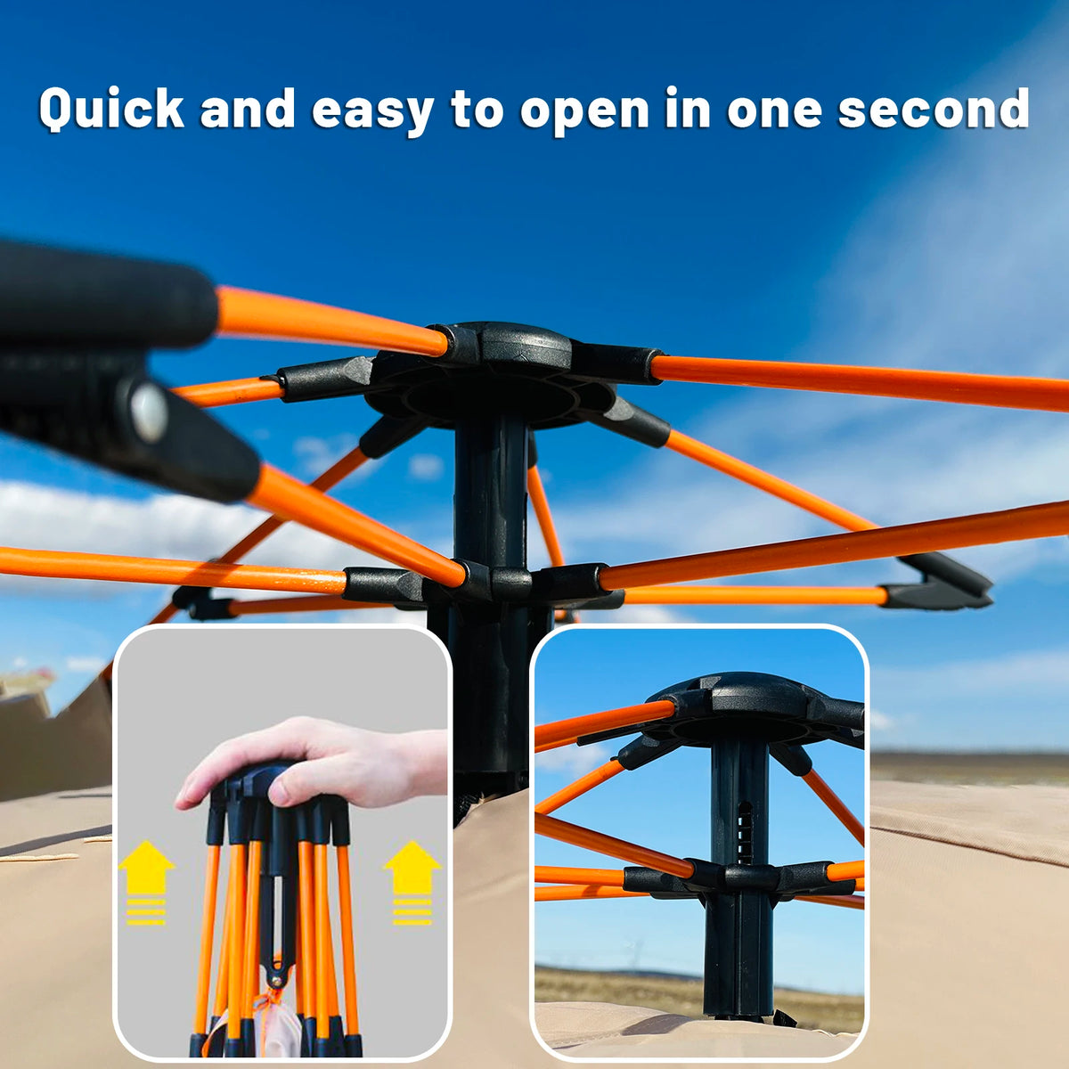 Pakicetus Automatic Pop Up Camping Tent Quick Setup Lightweight Shelter