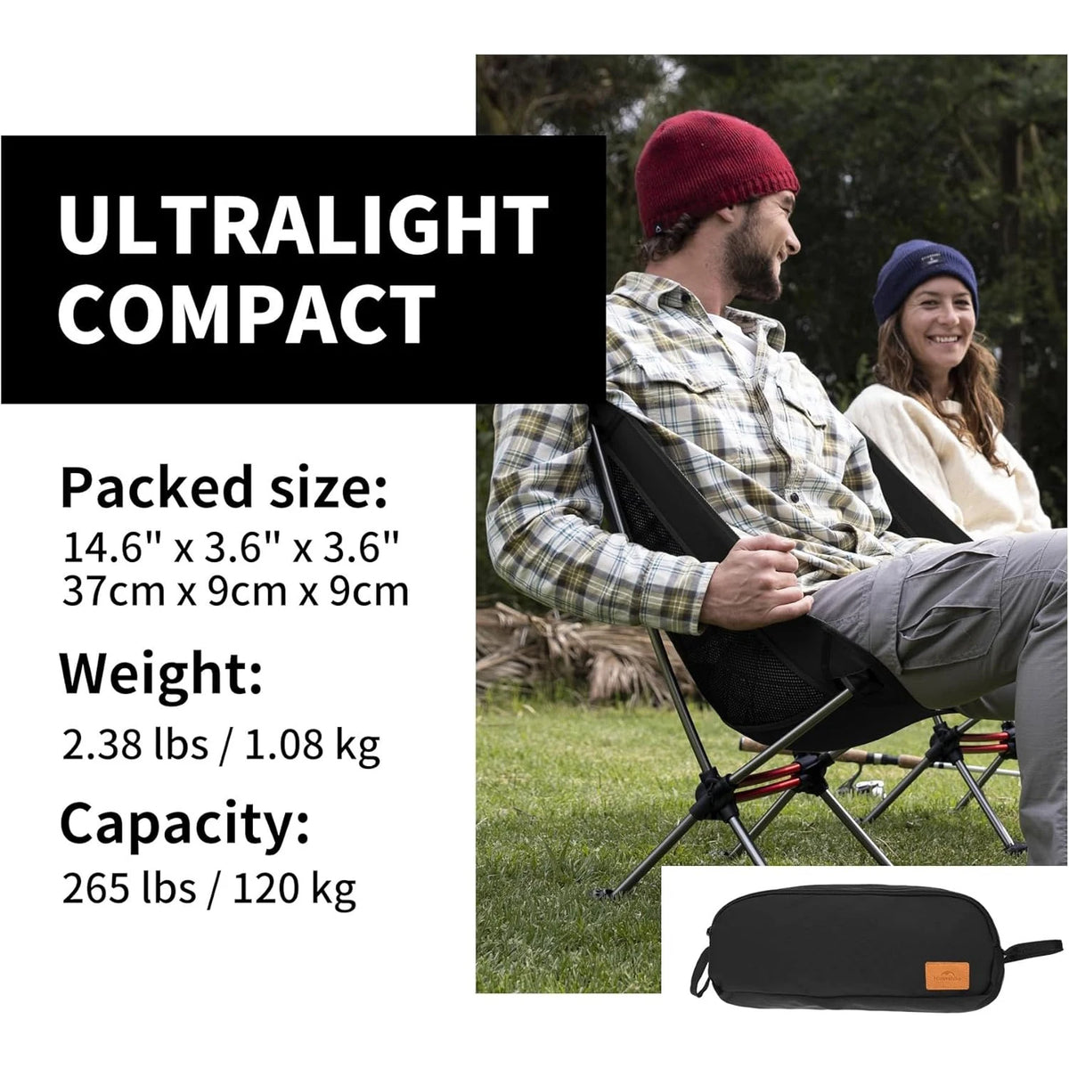 Naturehike Portable Folding Camping Chair With Anti Sinking Feet