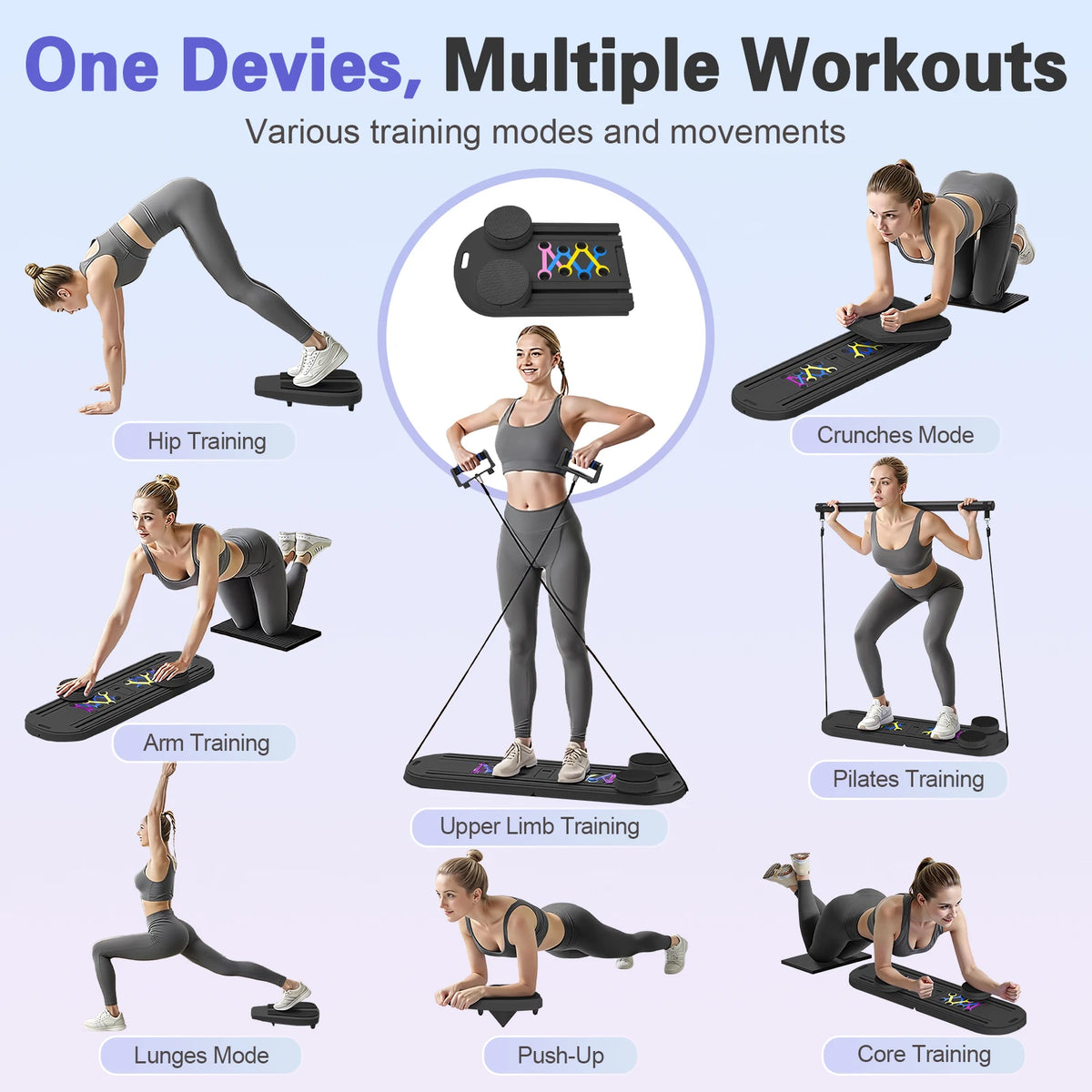 Multifunctional 15 In 1 Abdominal Pilates Board For Core Workouts