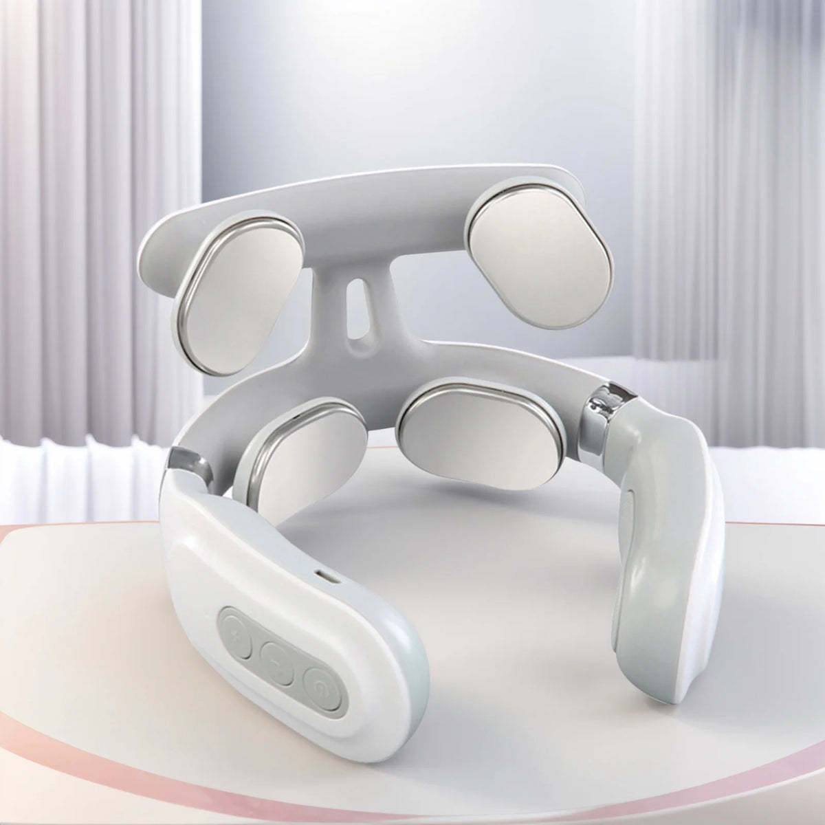Four Head Pulse Heating Cervical Neck Massager Usb Rechargeable