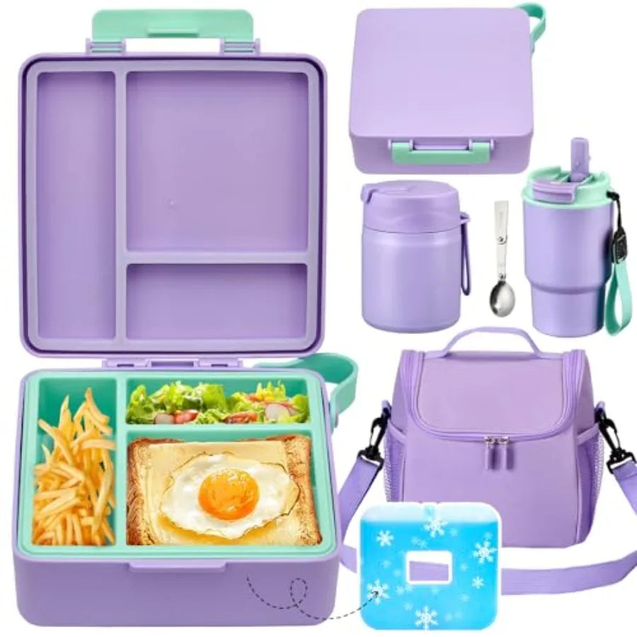 Stainless Steel Insulated Lunch Box Set With Carry Bag