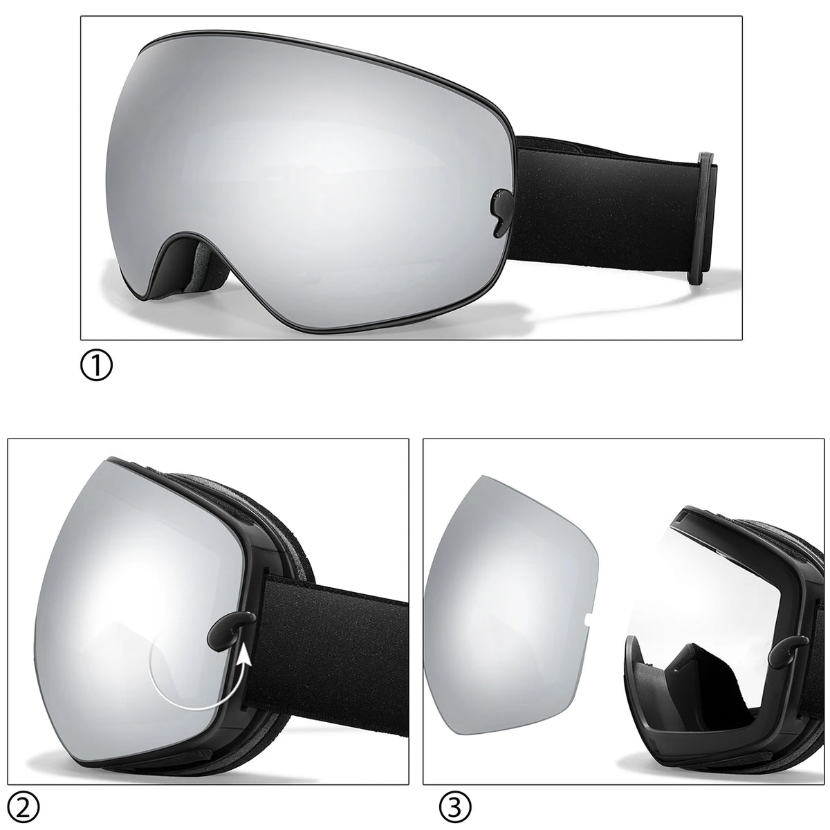 Unisex Professional UV400 Antifog Ski Goggles For Winter Sports